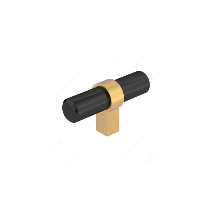 5016 Knob Matte Black n Brushed Aurum Gold