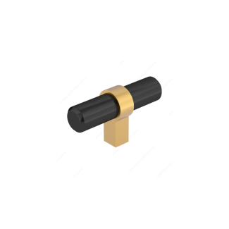 5016 Knob Matte Black n Brushed Aurum Gold